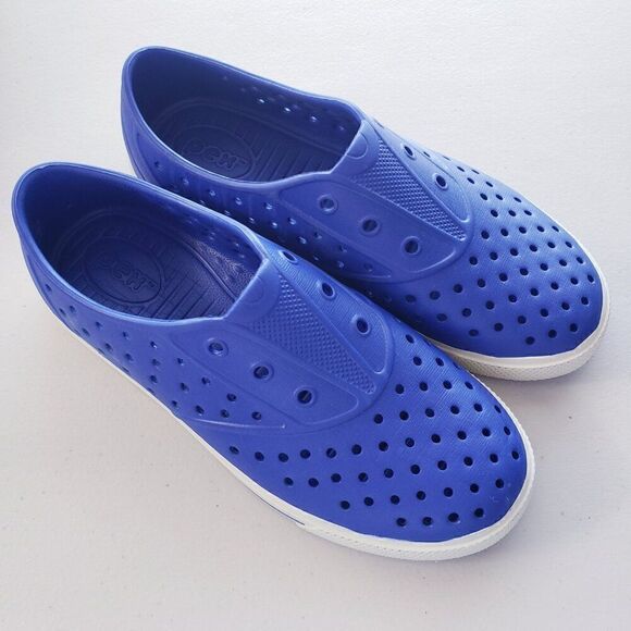 PEX Blue Perforated Slip On Womens Size 6 Lightweight Summer Casual Native - Picture 2 of 8